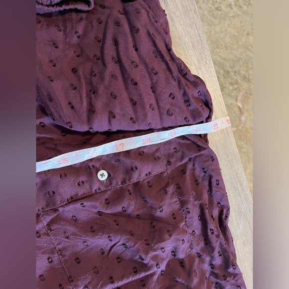 Aerie 3/4 Length Sleeve Eggplant Scoop Neck Blouse Medium - Picture 6 of 8